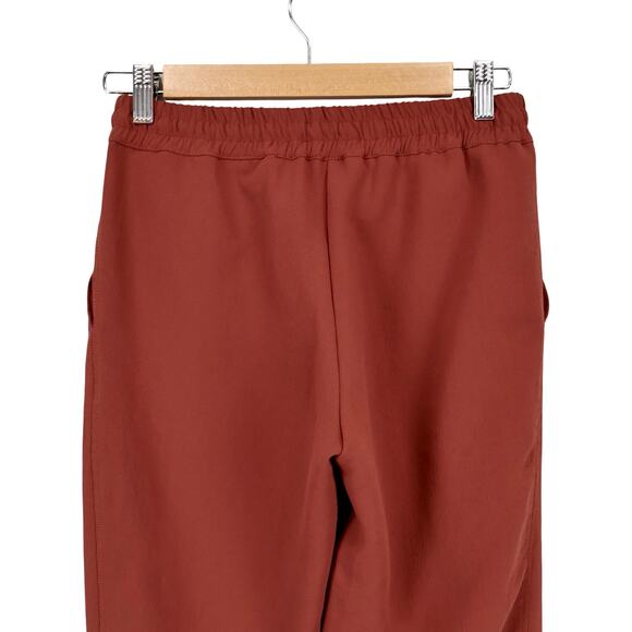 Aritzia Wilfred Mid-Rise Buffon Crepe Pull On Drape Jogger Pant In Rust Size XS - Picture 5 of 7